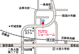 TOTO奈良ショールーム地図